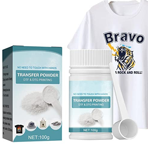 woyufen Polvo De Transferencia Adhesivo Termofusible De Transferencia Digital En Polvo DTF Direct To Film Pretratamiento para Todas Las Telas, Camisetas, Jeans, Textiles De Algodón