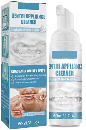 Dyceittdia Orthodontic Foam Cleaner,60ml,Nettoyant pour Appareil Dentaire,Nettoyage à la Mousse pour Appareils Dentaires,Active Plus Denture Cleaning Tablets (02)