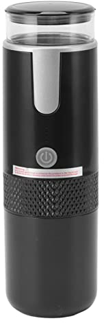 Fockety Cafetera Espresso Portátil, Cafetera de Viaje Compatible con Cápsulas K Cup y Café Molido, Batería 1200mah, Cafetera Monodosis para Camping RV Senderismo Oficina