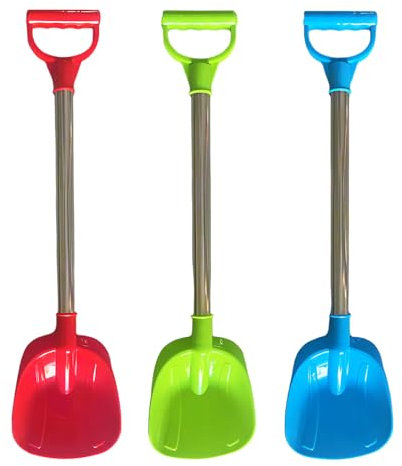 3 Pcs Kids Snow Shovel,20 Inch Snow Shovel for Kids Winter Snow Shovel Toys Plastic Spade with Stainless Steel Handle Beach Sand Toys,Beach Spades for Kids Digging Sand Shoveling Snow Tool