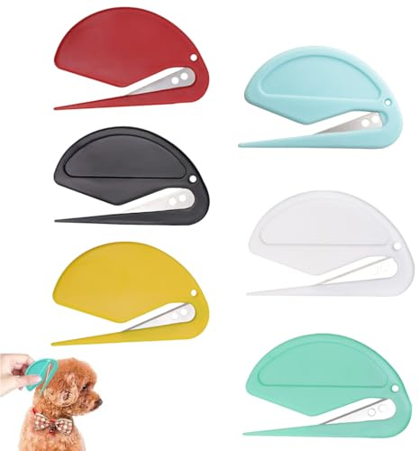 IKOPFLN 6 Stück Knotting Comb für Katzen und Hunde, haustiere Entfilzungsmesser mit Stahlklinge, Fellpflege-Knotenentferner, Unterfellbürste katze, Unterfellbürste hunde(sechs Farben)