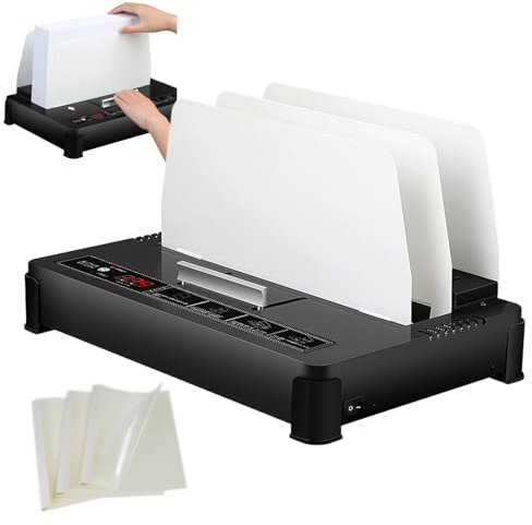Naturalpowev Thermobindegerät, Buchbindung mit 55 mm Bindestärke, 550 Blatt Kapazität, Bindegerät mit 50 PCS-Bindedeckeln, für Briefgröße / A4 / A5,3mm-Covers