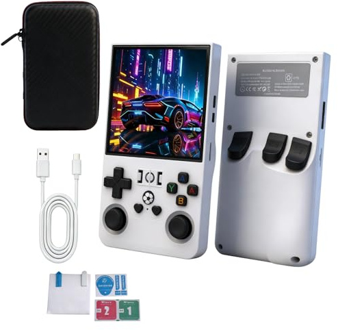 Ouitble Console di gioco portatile con console di gioco retrò integrata da 18000 giochi, schermo IPS da 4,0 pollici, lettore video con batteria ricaricabile da 4000 mAh per adulti (128 G)