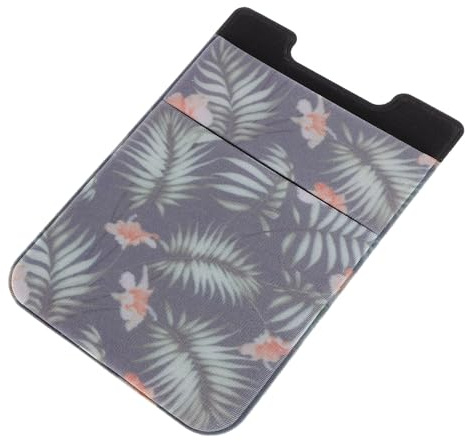 VILLCASE Portacarte Adesivo per Smartphone Custodia Tascabile Materiale Durevole con Adesivo Wallet Retro per Bus Design Vintage Foglia