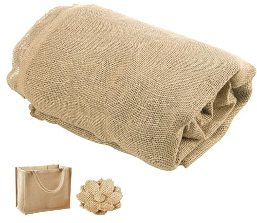 Tela de Yute, 200 x 160 cm Tela Arpillera por Metros, 280 g/m² Yute Tejido de Fibra Recortable, Tele para Coser Lino Decoraciones, para Nvolver Ramos de Flores, Alfombrillas