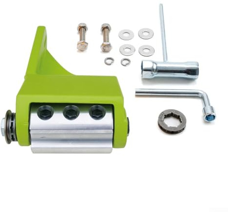 Zilimontt Fixation d'écorçage de tronçonneuse avec construction en acier et aluminium pour éplucher et rainurer le bois, compatible avec les chaînes à pas de 0,8 cm et 3/8 sur la plupart des chaînes