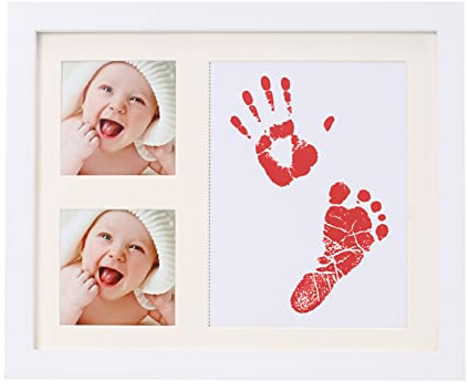 Nyfödd baby handavtryck och fotavtryck bild kit minnessak ramar med dyna spädbarn gåvor för nya föräldrar