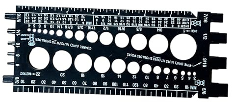 Strumento di dimensioni calibri – Filettatura, Ergonomico, Tester Bullone, Misuratore Manuale Multifunzionale, Per Appassionati Professionali E Del | Multipurpose Outdoor Indoor Utility