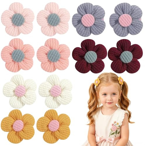 12 Piezas Pinzas de Pelo para Bebé, Lindas Horquillas de Flores para Niñas y Niños Pequeños, Accesorios para el Cabello en 6 Colores