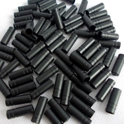 ReachMall 100 terminali per cavi del cambio per bici, 4 mm, 5 mm, in plastica e acciaio, puntali a crimpare per freni e veicoli modificati