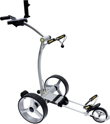 BeeGon Golf Chariot de golf électrique GT-X300R Pro argenté - Télécommande, frein moteur, batterie au plomb 33 Ah avec accessoires