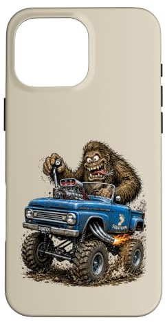 Drôle Bigfoot Camion Tout-Terrain Sasquatch Vintage 4x4 Cartoon Coque pour iPhone 16 Pro Max