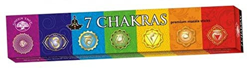1 x Grün Tree 7 Chakren Premium Räucherstäbchen (1 Pack von 12 Sticks), 15 g