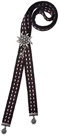 Moschen-Bayern Trachtenband/Trachtenbinder/Trachtenkrawatte/Schleife Herren Schwarz Rot