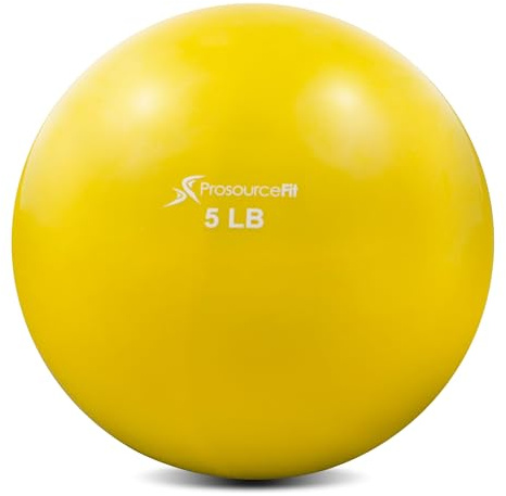 ProsourceFit Weighted Toning Exercise Balls for Pilates, Yoga, Strength Training and Physical Therapy, 5 lb, Yellow