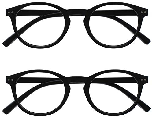 OPULIZE Zen 2 Pacco Occhiali Da Lettura Liscio Nero Opaco Piccolo Uomo Donna RR24-1 +1,50