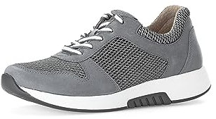 Gabor Damen Low Top Sneaker, Frauen Halbschuhe,lose Einlage,schnürer,Halbschuhe,straßenschuhe,Freizeitschuhe,Sportschuhe,Grey/River,44 EU / 9.5 UK