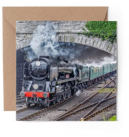 1 carte de vœux (insert photo) – Eddystone Steam Train – Vierge anniversaire célébration anniversaire #2178