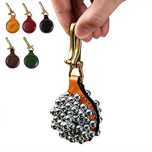 Slingshot Magnetic Ammo Holder, Handmade Leather Brass Buckle Red Green Orange Black Brown1/2 3/8 7/16 Steel Ball Hunting Shooting Ring (Green)