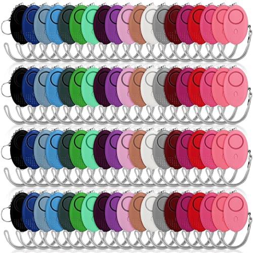 Kanayu 76 Pcs Personal Alarm Bulk 130DB Safe Sound Emergency Safety Self Defense Security Alert Keychain with Led Light Protection for Women Girls Kids Elderly, Mixed Colors (WAE-Kanayu-40283)