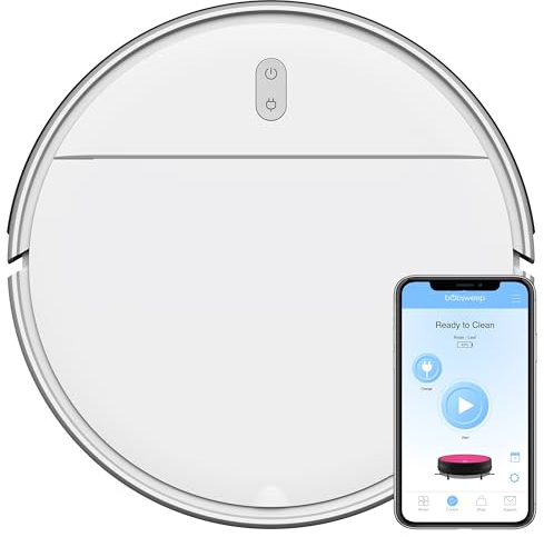 bObsweep Leaf Robotic Vacuum Cleaner, Edelweiss