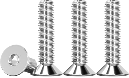 Drenky Tornillo Avellanado, Tornillos Avellanados con Hexágono Interior Acero Inoxidable A2 V2A Tornillos de Cabeza Avellanada Norma DIN 7991 / ISO 10642, Rosca Completa, M6 X 25 mm, 25 Piezas