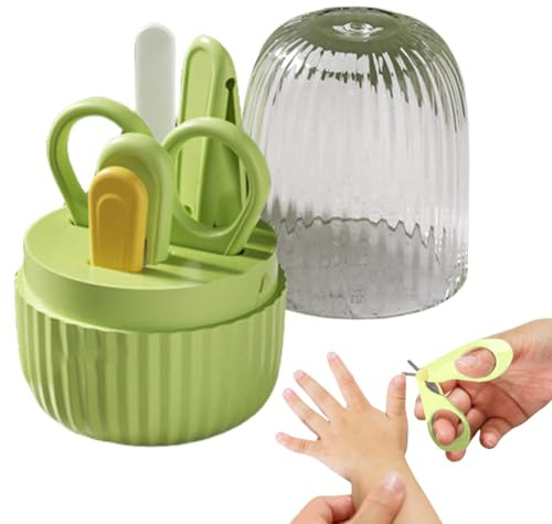 Set di tagliaunghie per bambini, 4 in 1, set per la cura delle unghie per bambini, set portatile per manicure per bambini, strumenti per la cura della pedicure per la sicurezza