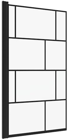 Duschwand für Badewanne ohne bohren Badewannenaufsatz schwarz 1 teilig 80x140 cm