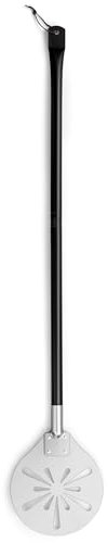 Joyfair Pizzaschieber Perforierter, 20,3cm Edelstahl Rund Metall Pizzaschaufel, Pizzawender mit 89,2cm Abnehmbaren Langer Griff, Pizzaheber für Hausgemachtes Pizza, Brot, Kuchen, Leicht zu Reinigen
