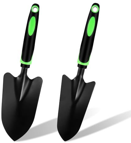 Trukafie Gartenschaufel Klein, Schaufel Garten aus Stahl Pflanzschaufel Pflanzkelle Kleine Schaufel Handschaufel Strandschaufel Kleine Gartenschaufel zum Pflanzen und Umpflanzen Zwei insgesamt