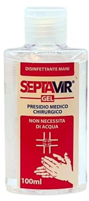 SEPTAVIR - Disinfettante Mani Gel 100ml Pronto all’Uso Presidio Medico Chirurgico Senza Risciacquo