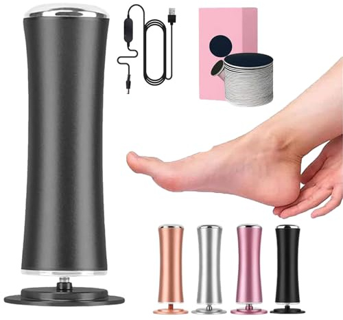 Glow Pied, honungsglow fot, elektriskt fotstöd med 60 gliddynor, fotslipmaskin för döda hudförhårdnader, spruckna fötter, justerbara hastigheter, för kvinnor, män, pedikyr (svart)