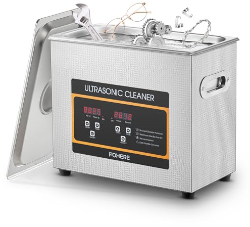 Ultrasonic Cleaner with Heater and Timer, 120W Stainless Steel Ultrasonic Jewelry Cleaner for Circuit Board, Small Parts, Glasses, Retainer Cleaning (3.2L)