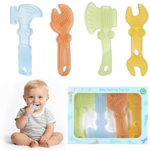 TYRY.HU Massaggiagengive per Neonati Giocattoli da Dentizione Trasparenti Silicone Alimentare per Sfogare la Dentizione Sollievo Gengive Morbido e Facile da Impugnare,Ideale per Bambini 0 3 6 12 Mesi