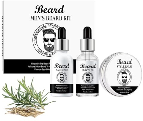 Beard Growth Kit-Beard Grooming Kit For Men With Beard Shampoo,Beard Balm,Beard Growth Oil-Gift Sets For Festival-Beard Care Kit For Men-Birthday Gifts For Him/Dad/Husband/Boyfriend