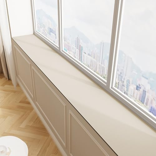 Tapete impermeable para alféizar de ventana de balcón, cojines lavables para ventanas y alféizares, almohadilla protectora personalizable de 63 x 4 pulgadas para todas las estaciones (beige)