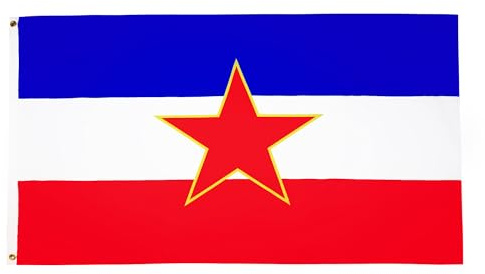 AZ FLAG - Drapeau Yougoslavie - 150x90 cm - Drapeau Yougoslave 100% Polyester Avec Oeillets Métalliques Intégrés - Pavillon 110 g