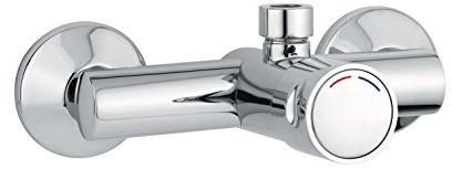 Selbstschluss-Armatur Aufputz, Selbstschluss-Brause-Thermostat, zeitgesteuerte Dusch-Armatur, selbstabschaltender Mischer (kalt-warm) Gewerbe-Qualität, Anschluss 1/2 Zoll