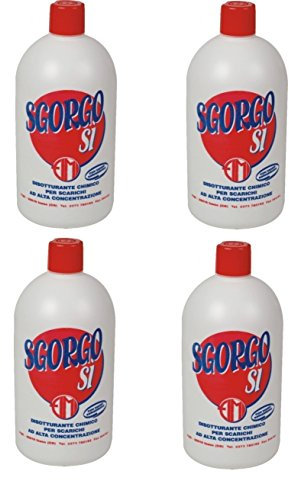 Fimi Sgorgosi Disotturante (4) - Diluibile - 4 Bottiglie - Sbloccante per Scarichi - Liquid