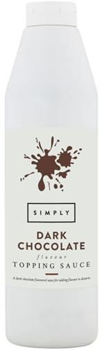 Simply Dark Chocolate Topping Sauce, Dairy Free Vegan Ready to Use Dessert Sauce for Ice Cream, Waffles, Pancakes, Coffee & Milkshakes (1 kg)