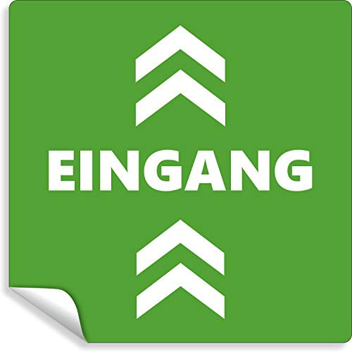 Fußbodenaufkleber - Richtungspfeil Aufkleber 20cm ✓ Anti-Rutsch ✓ wasserfest (Eingang Grün Outdoor)