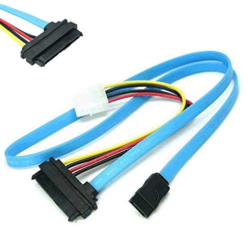 BIMUS 1pc sobre Cord 70cm Adaptador de Unidad de Disco Duro SAS Cable Serial Attached SCSI Cable de Ajuste for el SFF-8482 a SATA HDD Adaptador de Disco Duro Cable Color Azul