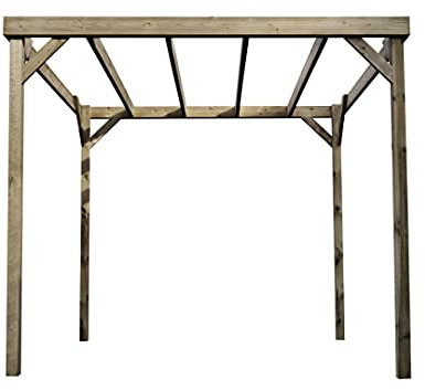 Wooden Garden Box Pergola - Canopy Shade Gazebo (2.4m x 2.4m, Rustic Brown)