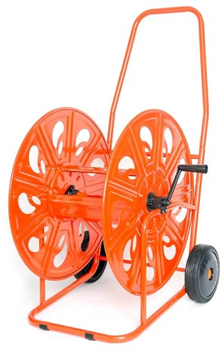Carrello Avvolgitubo Manuale 140 mt in Acciaio Agrati Rosso