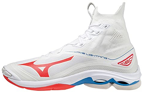 Mizuno Wave Lightning Neo, Zapatillas de vóleibol Unisex Adulto, White Ignition Red French Blue, 50 EU