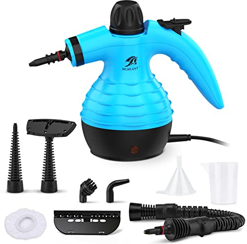MLMLANT Multiuso Limpiador a Vapor,Vaporizador,Potente Limpiar Purificador,Vaporeta Limpieza Hogar Mano,para la Eliminación de Manchas,Alfombras,Sofá,Cortinas,Control de, Coche (blue)