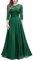 MIUSOL Women's Retro Floral Lace 3/4 Sleeve Wedding Bridesmaid Maxi Dress (XX-Large, Dark Green)