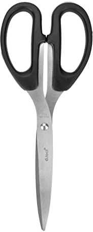 D.RECT Ciseaux de Coupe en Acier Inoxydable | 21cm | pour Papier et Tapes l Poignée en Plastique Incassable l Ciseaux D'école | Ciseaux pour Utilisation à la Maison l Ecole et Bureau 007111 Noir