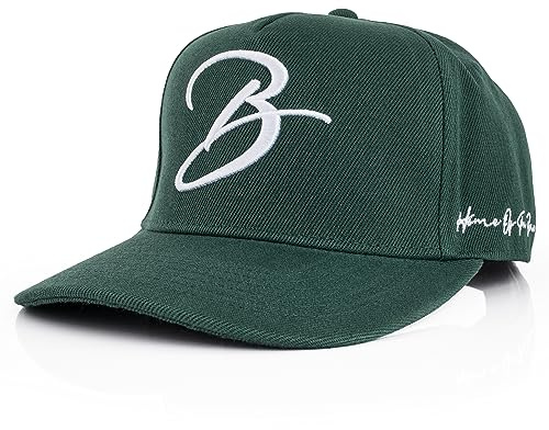 Blackskies® Script Baseball Cap | Damen und Herren Luxury Premium Snapback Hat | Schirm Mütze Flanell Urlaub Sommer Kappe Grün