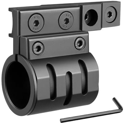KEENZO Anneau de Fixation pour Lampe Torche décalée pour système de Rail – 2 façons d'inserts de Montage Inclus pour Lampe de Poche de 25,4 mm et 30 mm de diamètre
